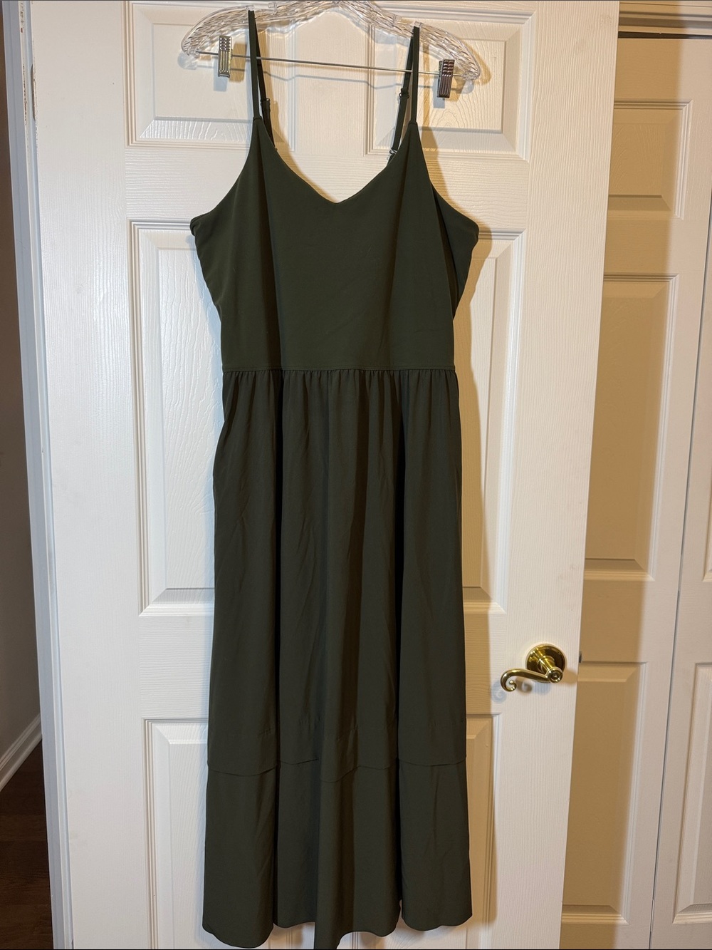 Athleta Olive Green Slip Maxi Dress